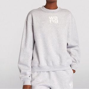 Alexander Wang Essentail Logo Cotton Jersey Sweatshirt